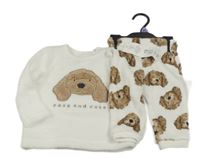 Nové - Bílé chlupaté pyžamo s pejsky F&F