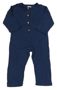 Tmavomodrý rebrovaný overal