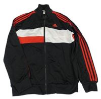 Čierno-bielo-červená športová prepínaci mikina Adidas