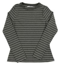 Sivo-biele pruhované rebrované tričko M&S