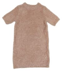 Světlerůžové pletené třpytivé šaty Primark