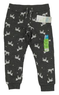 Nové - Tmavošedé tepláky se zebrami Primark