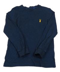 Tmavomodré melírované tričko s nášivkou Next