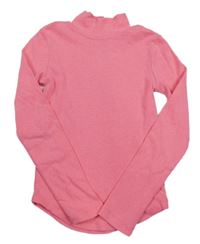 Neonově růžové žebrované triko se stojáčkem GAP