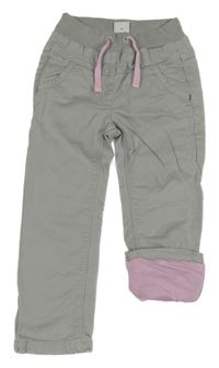 Šedé plátěné podšité kalhoty s úpletovým pasem S. Oliver