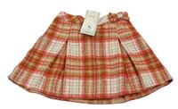 Nové - Červeno-medovo-biela kockovaná sukňa Tu