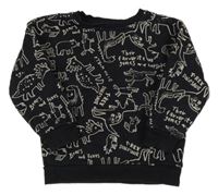 Antracitová mikina s dinosaurami George