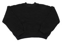 Čierny perforovaný crop sveter Primark