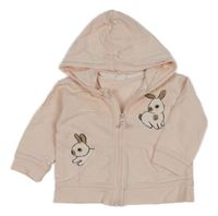 Svetloružová prepínaci mikina so zajačikmi a kapucňou H&M
