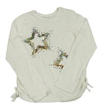 Biele tričko s hvězdičkami z flitrů Nutmeg