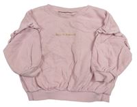 Světlerůžová oversize mikin s volánky Matalan