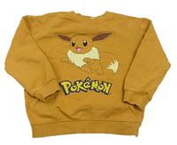 Medová oversize mikina s Pokémonem