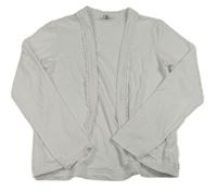 Biely cardigan s madeirou Yigga
