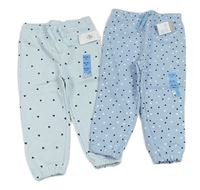 2x - Modré + světlemodré tepláky se srdíčky Primark