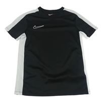 Černo-bílé sportovní funkční tričko s logem Nike 