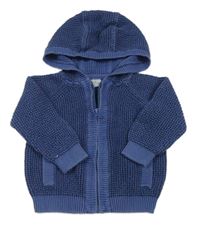 Modro-tmavomodrý prepínaci sveter s kapucňou F&F