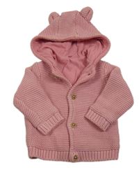 Svetloružový prepínaci podšitý sveter s kapucňou zn. M&S