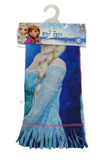 Nové - Tmavomodro-tyrkysová šála s Frozen a třásněmi Disney