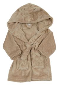 Béžový chupatý župan s medvídkem Pú a kapucí Disney