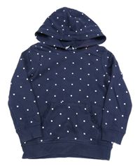 Tmavomodrá mikina s bodkami a kapucňou George