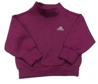 Tmavorůžová melírovaná funkční sportovní mikina s logem Adidas