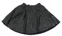 Čierna kolová koženková sukňa Zara