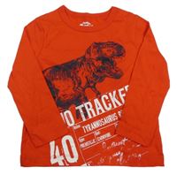 Červené triko s dinosaurem Osh Kosh