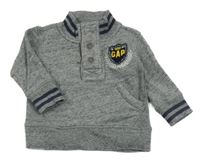 Šedo-tmavomodrá melírovaná mikina s logem GAP