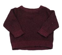 Vínovo-sivý vzorovaný sveter Rebel