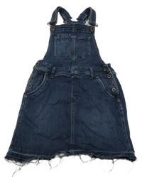 Tmavomodré rifľové na traké rozstrapkané é šaty Pepe Jeans