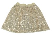 Zlatá sieťovaná sukňa s flitrami