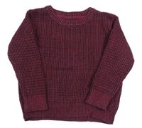 Vínovo-čierny vzorovaný sveter Rebel