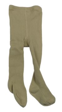 Béžové rebrované pančuchy