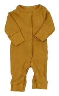 Okrový žebrovaný overal Next