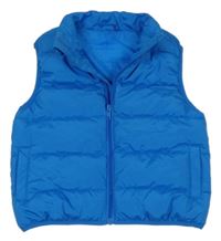 Modrá šusťáková prošívaná zateplená vesta Dunnes