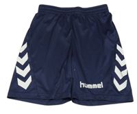 Tmavomodré športové kraťasy s logom Hummel