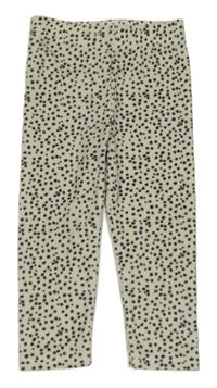 Smotanové zamatové nohavice s bodkami Matalan