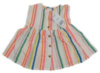 Nové - Bielo-farebná pruhovaná mušelínová blúzková á tunika Next