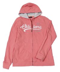 Ružová prepínaci mikina s nápisom s kapucňou Oklahoma