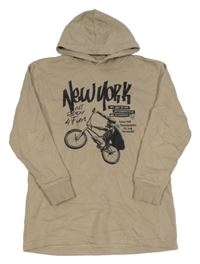 Béžová mikina s bicyklom a kapucňou C&A
