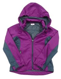 Purpurovo-tmavosivá softshellová bunda s odopínacíá kapucňou POCOPIANO