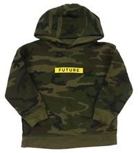 Army-khaki oversize mikina s nápisom a kapucňou PRIMARK