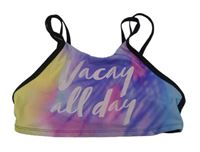 Barevno-černá plavková podprsenka s nápismi H&M