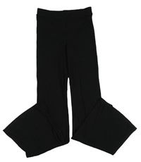 Čierne rebrované flare nohavice H&M