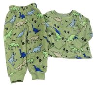 Světlekhaki plyšové pyžamo s dinosaury Originals