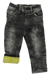 Tmavosivé plesňové teplákové podšité rifle Denim Co.