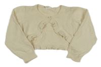 Smetanové propínací svetrové bolérko s volánikmi H&M