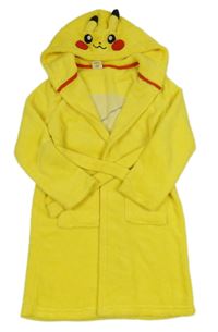 Žltý plyšový župan s kapucí - Pikachu