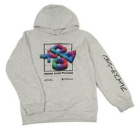 Svetlosivá melírovaná mikina s PlayStation a kapucňou PRIMARK