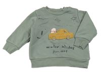 Khaki tepláková mikina s autom a nápismi iggy